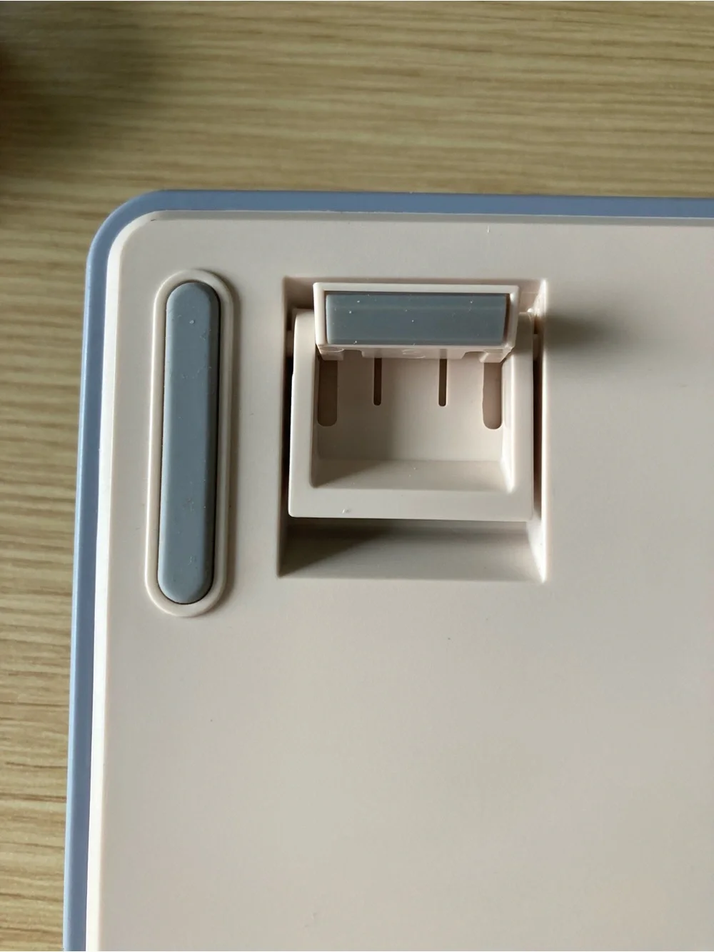 Compact Mechanical Keyboard in White & Blue with Blue Backlight